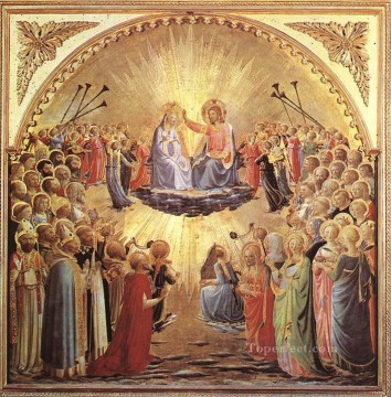 フラ・アンジェリコ Painting - 聖母ルネサンスのフラ・アンジェリコの戴冠式